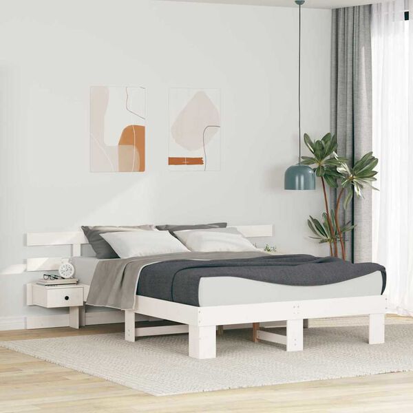 vidaXL Estructura de cama 140 x 200 cm Madera de pino macizo