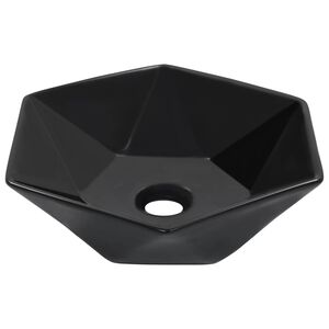 vidaXL Lavabo 41x36,5x12 cm cer&aacute;mica negro