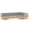 vidaXL Juego de muebles de jard&iacute;n 9 pzas y cojines madera maciza pino