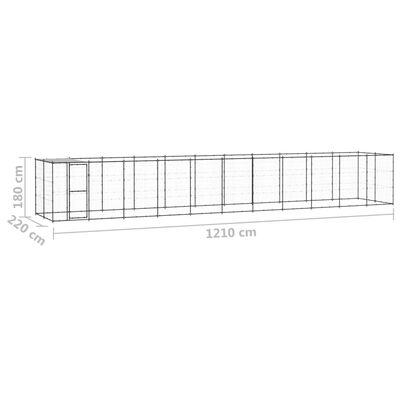 vidaXL Perrera de exterior de acero con techo 26,62 m²