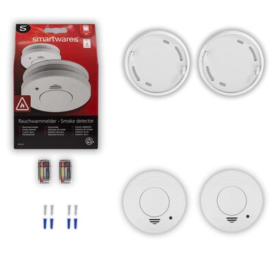 Smartwares Set de 2 detectores de humo blanco 10x10x3,5 cm