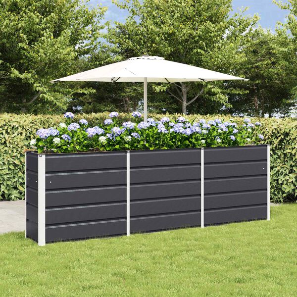 vidaXL Jardinera Antracita 160 x 40 x 75 cm Acero