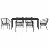 vidaXL Conjunto de Comedor de Jard&iacute;n 7 pcs Negro rat&aacute;n sint&eacute;tico