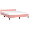vidaXL Cama con cabecero sin colch&oacute;n terciopelo rosa 140x190 cm