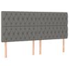 vidaXL Cabecero de cama gris oscuro 180x7x118/128 cm de tela