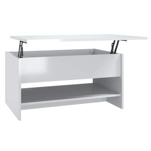 vidaXL Mesa de centro madera contrachapada blanco brillo 80x50x40 cm