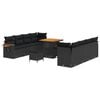 vidaXL Conjunto de sof&aacute;s de jard&iacute;n 11 pcs Negro rat&aacute;n sint&eacute;tico