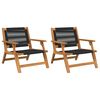 vidaXL Silla de Jard&iacute;n Relax 2 uds. Negro Madera de Acacia S&oacute;lida