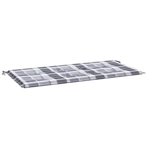 vidaXL Coj&iacute;n de banco de jard&iacute;n tela Oxford a cuadros gris 120x50x3 cm