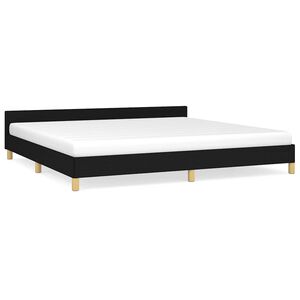 vidaXL Cama sin colch&oacute;n tela negro 200x200 cm