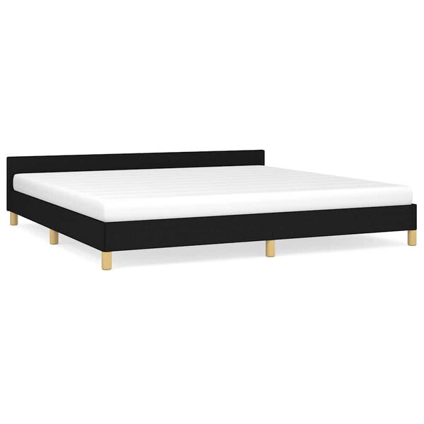 vidaXL Cama sin colch&oacute;n tela negro 200x200 cm