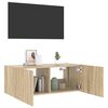 vidaXL Mueble de TV de pared con luces LED roble Sonoma 80x35x31 cm