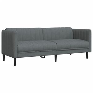 vidaXL Sof&aacute; de 3 plazas tela gris oscuro