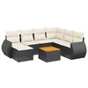 vidaXL Set de sof&aacute;s de jard&iacute;n 8 piezas y cojines rat&aacute;n sint&eacute;tico negro