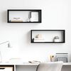 vidaXL Estante cubo de pared 2 uds contrachapado negro 60x15x23 cm