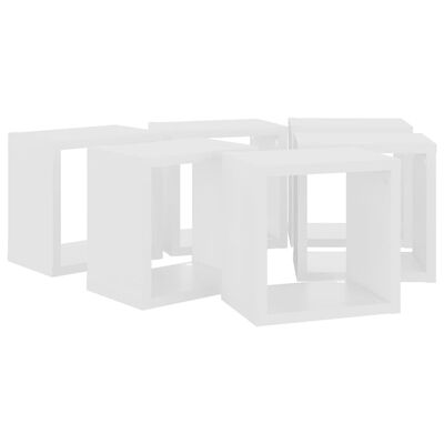 vidaXL Estantes cubo de pared 6 unidades blanco 22x15x22 cm