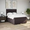 vidaXL Cama box spring con colch&oacute;n tela marr&oacute;n oscuro 140x190 cm