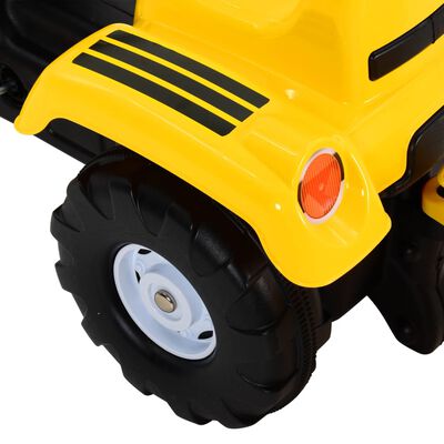 vidaXL Tractor de pedales para niños con remolque amarillo