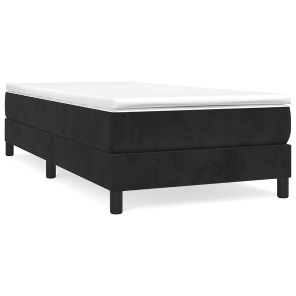 vidaXL Cama box spring con colchón terciopelo negro 90x200 cm