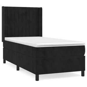 vidaXL Cama box spring con colch&oacute;n cuero sint&eacute;tico negro 90x190 cm