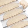 vidaXL Alfombrillas para escaleras 10 unidades 65x21x4 cm Crema Semicircular Grande