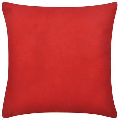 130917 4 Red Cushion Covers Cotton 50 x 50 cm