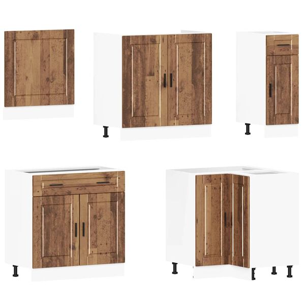 vidaXL Mueble cocina Porto madera vieja 11 pzas madera contrachapada
