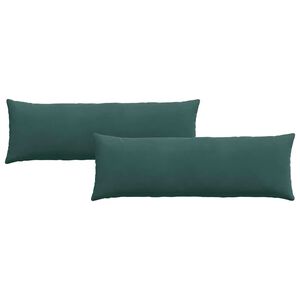 vidaXL Cojines de sof&aacute; 2 pcs Verde oscuro 120 x 40 cm Tela de pana