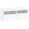 vidaXL Mueble de pared de TV con luces LED 6 piezas blanco