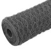 vidaXL Alambrada de gallinero acero revestimiento PVC gris 25x0,75 m