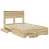 vidaXL Estructura de cama con cabecera Roble Sonoma 135 x 190 cm