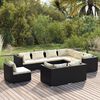 vidaXL Set de muebles de jardín 9 pzas y cojines ratán sintético negro