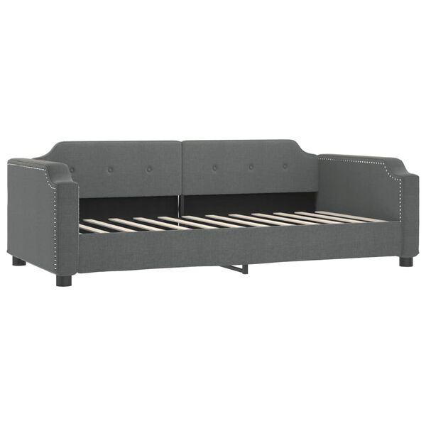 vidaXL Sof&aacute; cama con colch&oacute;n tela gris oscuro 90x190 cm