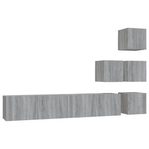 vidaXL Mueble de pared para TV madera contrachapada gris sonoma