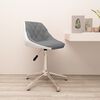 vidaXL Silla de oficina giratoria de cuero sint&eacute;tico gris y blanco