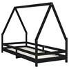 vidaXL Estructura de cama para ni&ntilde;os madera de pino negro 80x200 cm