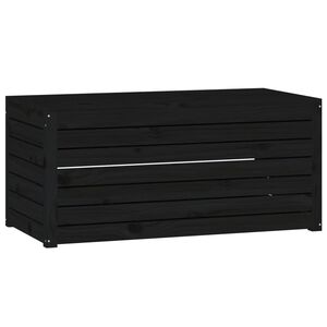 vidaXL Ba&uacute;l de jard&iacute;n madera maciza de pino negro 101x50,5x46,5 cm