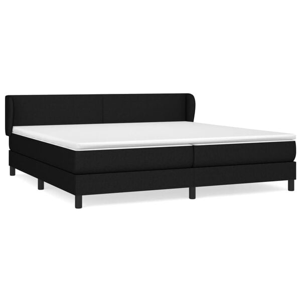 vidaXL Cama box spring con colch&oacute;n tela negro 200x200 cm