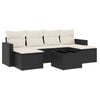 vidaXL Set de comedor de jard&iacute;n 7 pzas y cojines rat&aacute;n sint&eacute;tico negro