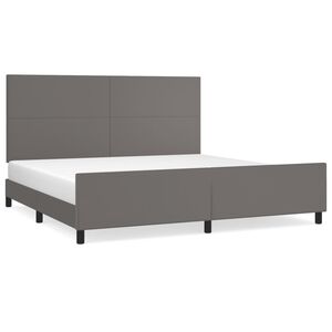 vidaXL Estructura de cama sin colch&oacute;n cuero sint&eacute;tico gris 200x200 cm