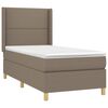 vidaXL Cama box spring con colch&oacute;n tela gris taupe 90x200 cm