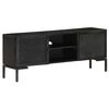 vidaXL Mueble para TV de madera maciza de mango negro 115x30x46 cm