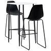 vidaXL Juego de mesa alta y taburetes 3 piezas pl&aacute;stico negro