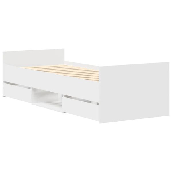 vidaXL Estructura de cama con cabecero piecero blanca 75x190 cm
