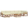 vidaXL Conjunto de sof&aacute;s de exterior con coj&iacute;n 8 pcs Natural y Crema