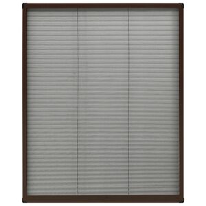 vidaXL Mosquitera plisada para ventanas aluminio marr&oacute;n 80x100 cm