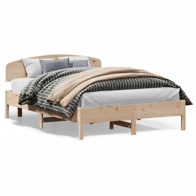vidaXL Estructura de cama con cabecero madera maciza pino 140x200 cm