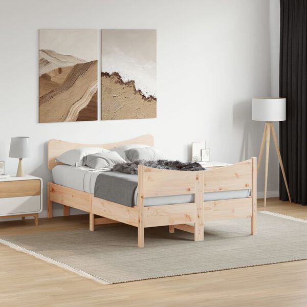 vidaXL Estructura de cama sin colch&oacute;n madera maciza de pino 120x190 cm