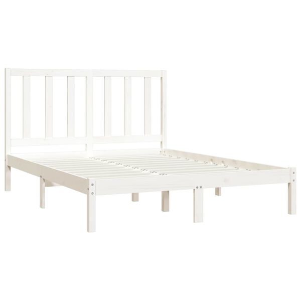 vidaXL Estructura de cama sin colchón madera pino blanco 140x200 cm