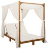 vidaXL Tumbona doble con toldo y cortinas Madera de Acacia S&oacute;lida